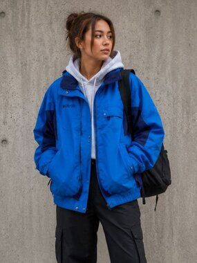 Vintage Columbia Ski Shell Jacket Blue Women's XL 90s Winter Coat